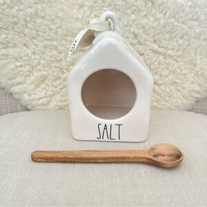 Rae Dunn SALT Pig with Wooden Spoon - NWT